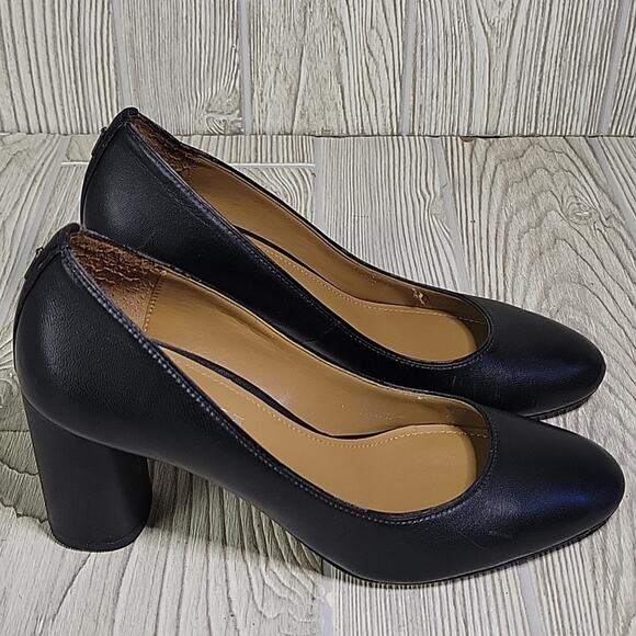 Coach Black Leather Black Heel Pumps Womens Size 7 - Picture 2 of 14